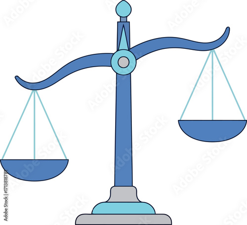 Justice scales imbalance legal concept balance of power symbol vector