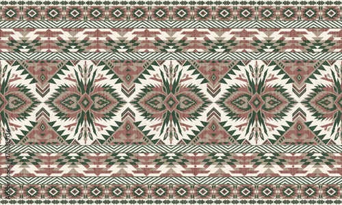 Tribal american ethnic native pattern.Traditional Navajo,Aztec,Apache,Southwest and Mexican style fabric pattern.Abstract vector motifs pattern.For fabric,clothing,blanket,carpet,woven,wrap,decoration