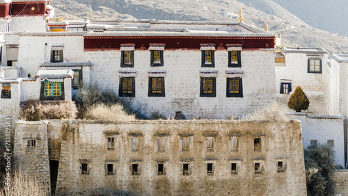 Tibetan architecture in Drepung Monastery, Lhasa, Tibet