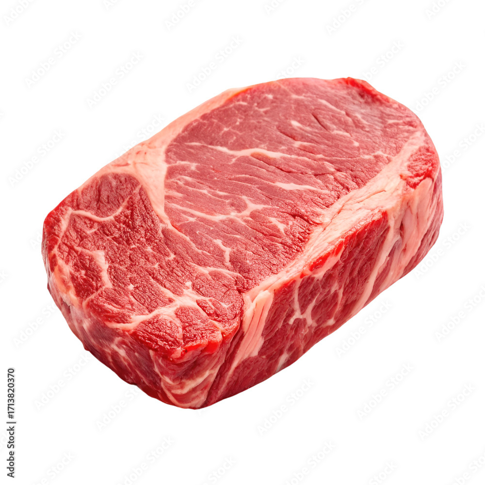Raw Ribeye Steak with Marbling on Black Background beef meat