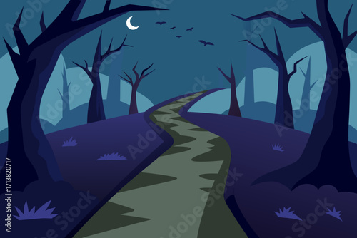 halloween night landscape