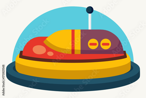 Cartoon bumper car arena vector illustration