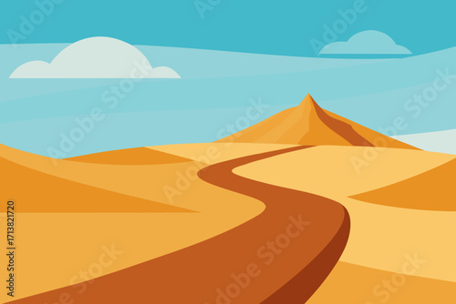vector illustration of desert landscape