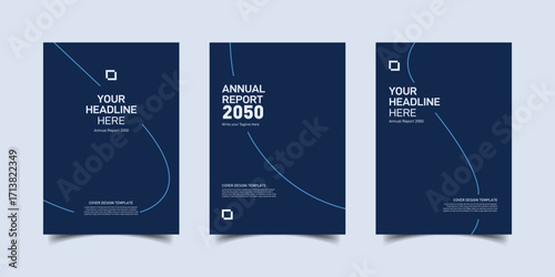 Modern flat vector business infographic design template with presentation layout and information icons for web banners, Corporate annual report cover design