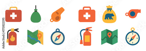 Camping Safety Icons