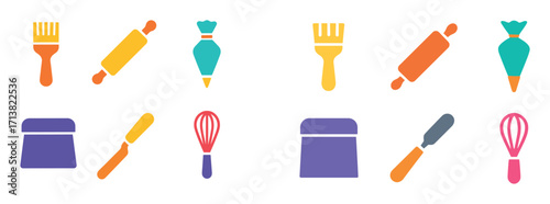 Colorful Pastry Tools Icons