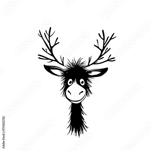 mule. mule simple black and white line art vector logo