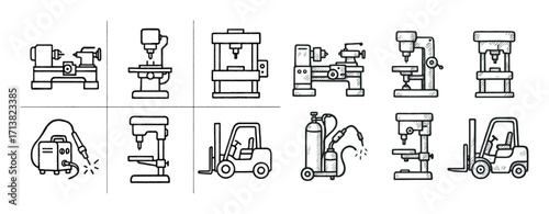 Manufacturing Icons Grid