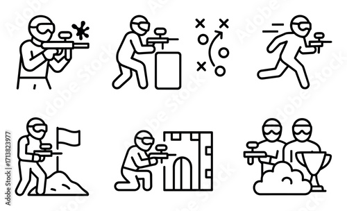 Minimalist Paintball Icons