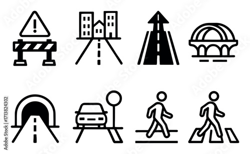 Minimalist Roadworks Icons