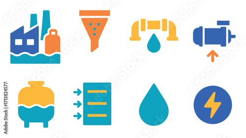 Desalination Icon Set