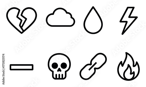 Minimalist Negative Emotions Icons