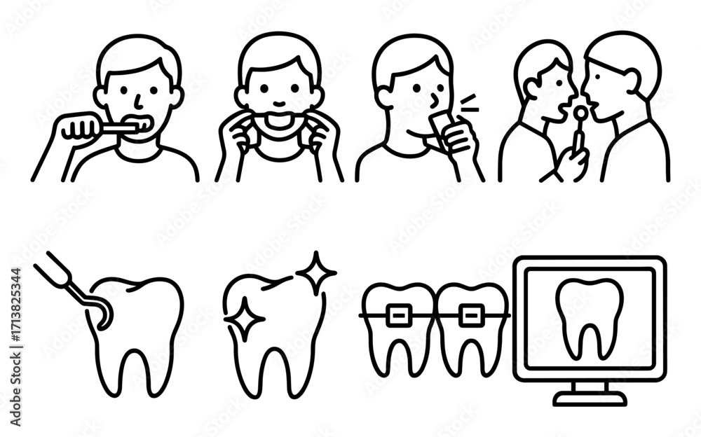 Fototapeta premium Oral Care Icon Set