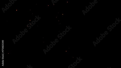 黒背景に火の粉が舞う動画