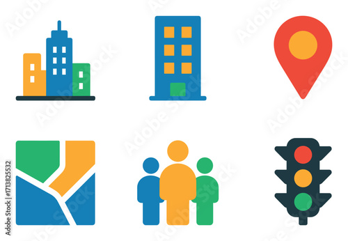 Urbanization Icon Grid