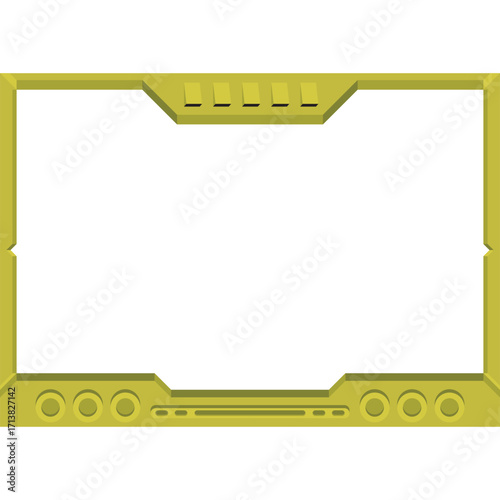 Retro vintage robot video game frame vector
