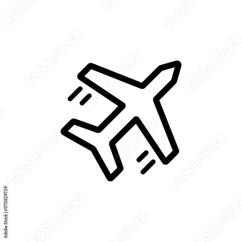 Sleek airplane icon representing travel and global connection for modern businesses