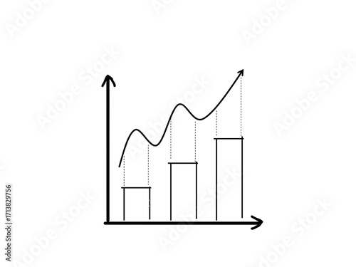 Dynamic growth chart visually depicts upward financial trend and increasing success.