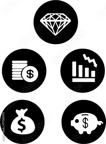 Secure your wealth with these powerful financial investment icons for business growth and success
