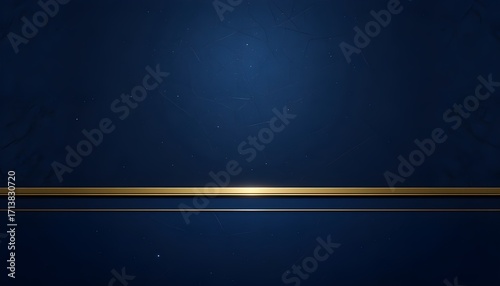 Dark Blue Luxury Premium Background with Elegant Gold Line Accents for Sophisticated Design