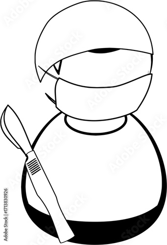Skilled surgeon holding scalpel ready for precise medical procedure, conveying expertise and care