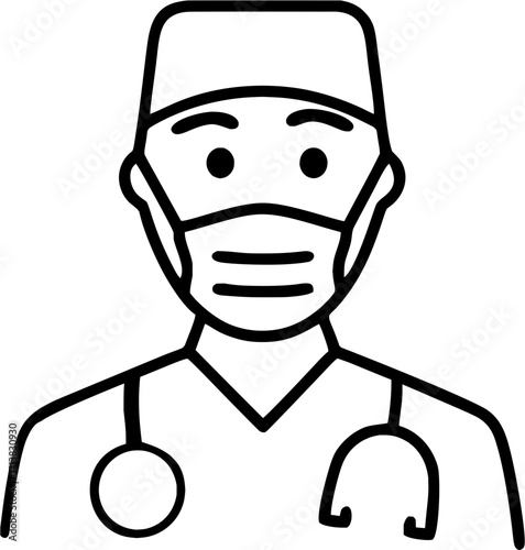 Professional doctor wearing mask and stethoscope ready to help patients with care and expertise