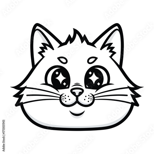 Charming Cartoon Fox Face: A delightful and clean-cut cartoon fox, with its expressive eyes and charming smile. 