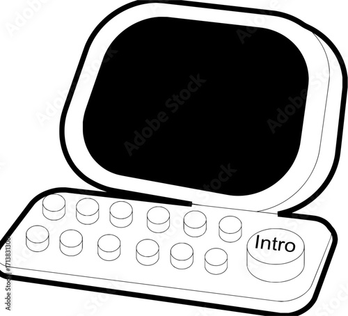Modern digital device with tactile buttons and 'Intro' label for intuitive user interface control