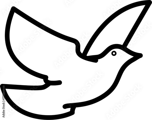Graceful dove in flight symbolizing peace, hope, and freedom with outstretched wings