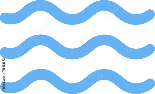 Simple Flat Design Water Wave Illustration Icon Set Graphic Element