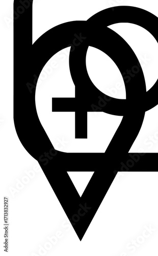 Bold abstract geometric design with interlocking shapes and sharp angles