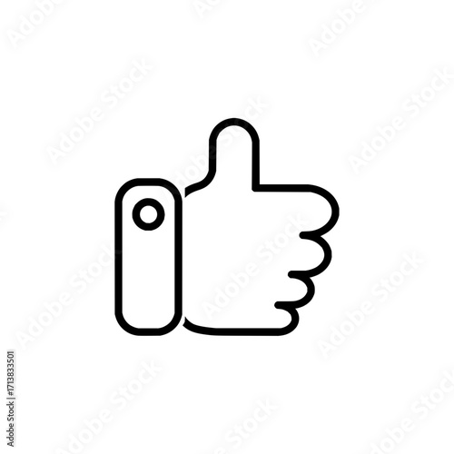 Thumbs up symbol for approval and positive feedback, a clean icon for liking content