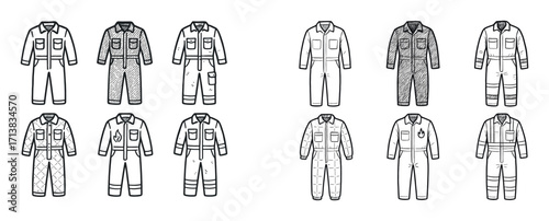 Workwear Sketch Icons