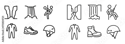 Canyoning Icon Set