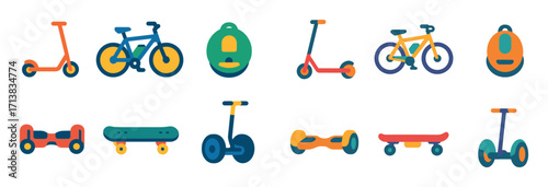 Electric Transport Icons