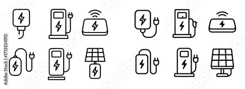 Minimalist Electric Chargers Icons