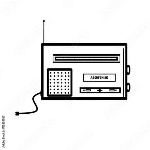Retro radio emitting classic sound waves, evoking nostalgia and vintage audio experiences