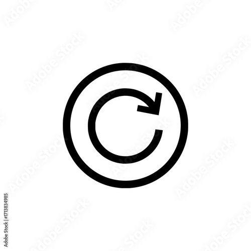 Modern refresh icon symbolizing renewal and cyclical processes for dynamic digital applications