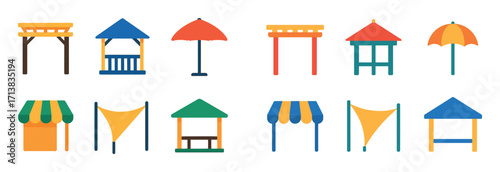 Colorful Garden Furniture Icons