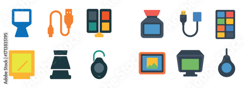 Colorful Photo Equipment Icons