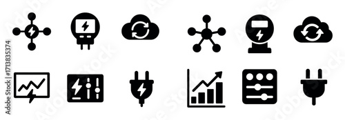 Smart Grid Icon Set