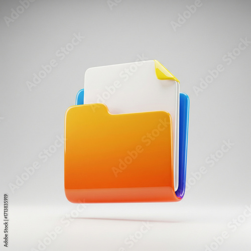 3D Glossy Icon Folder Document JPG