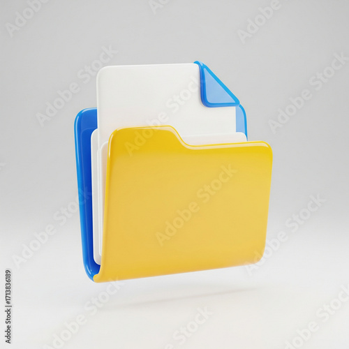 3D Glossy Icon Yellow Folder JPG