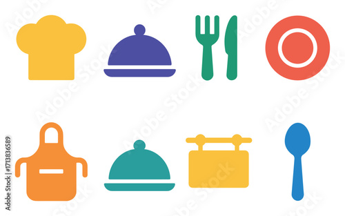 Colorful Restaurant Icons