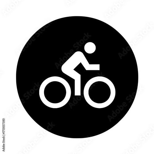 Dynamic cyclist icon symbolizing freedom, adventure, and active lifestyle pursuits