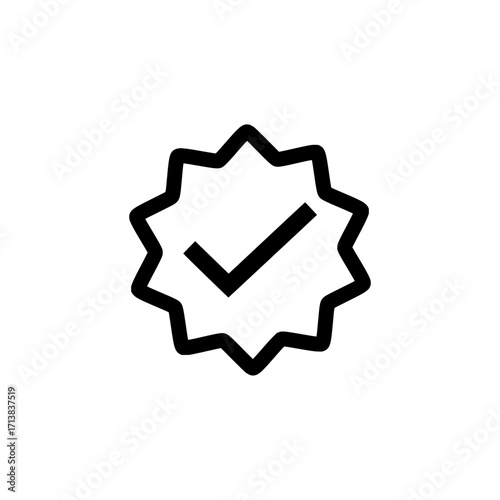 Verified checkmark emblem for quality assurance and approval, symbolizing trust and success