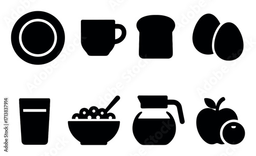 Minimalist Breakfast Icons