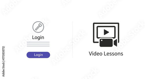 Flat vector infographic showing e-learning