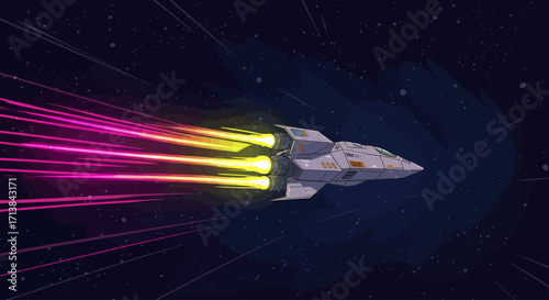 Fast Spaceship Traveling Through the Galaxy at High Speed