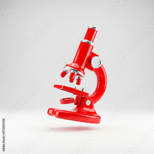 3D Glossy Icon Red Microscope JPG